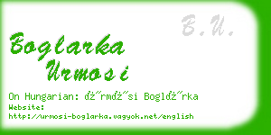 boglarka urmosi business card